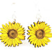 Detailed Sunflower Wood Earrings