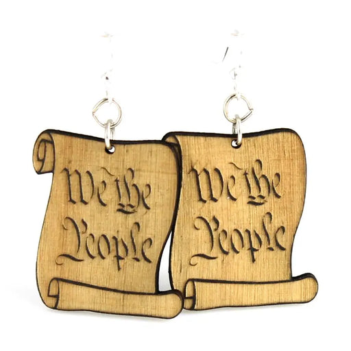 We the People Wood Earrings