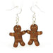 Gingerbread Man Cinnamon Wood Earrings