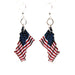 Waving American Flag Wood Earrings
