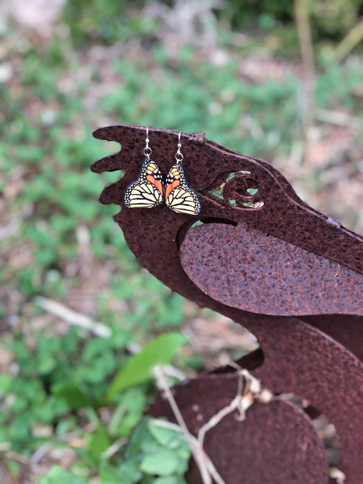 Monarch Butterfly Wood Earrings