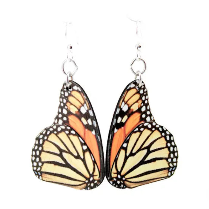 Monarch Butterfly Wood Earrings
