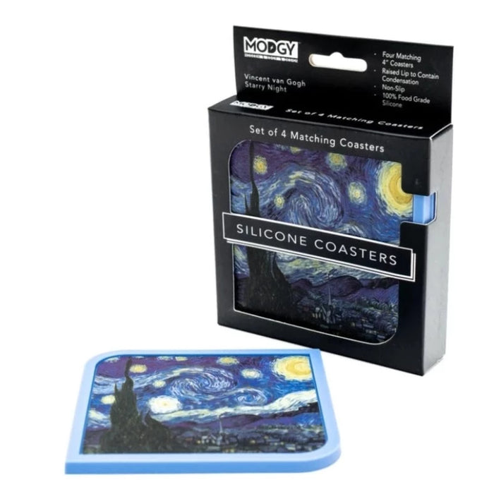 Van Gogh Starry Night Silicone Coaster Set (4 Pack)