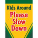 Please Slow Down Applique Banner Flag