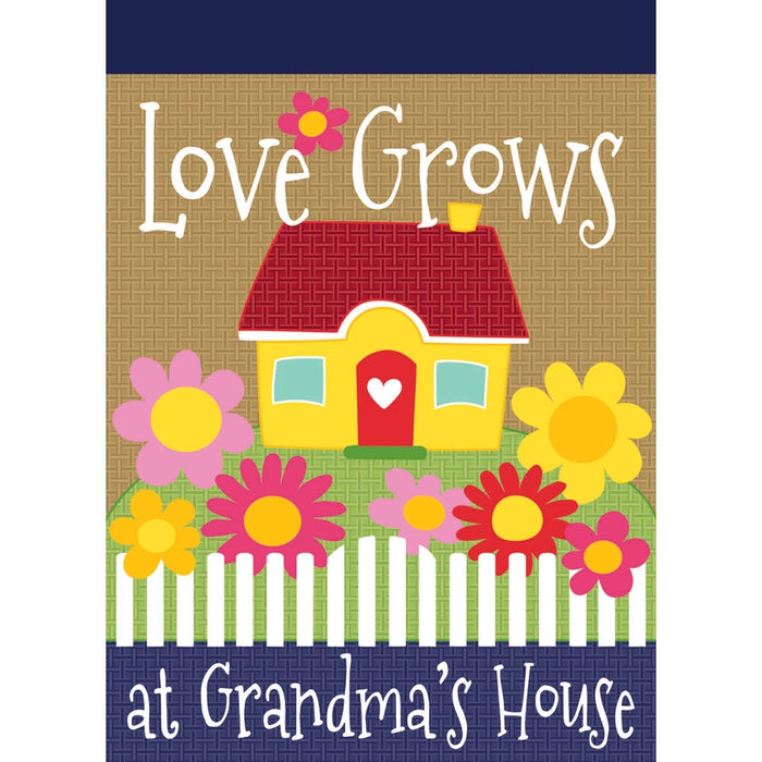 Love Grows at Grandma's Burlap Flag