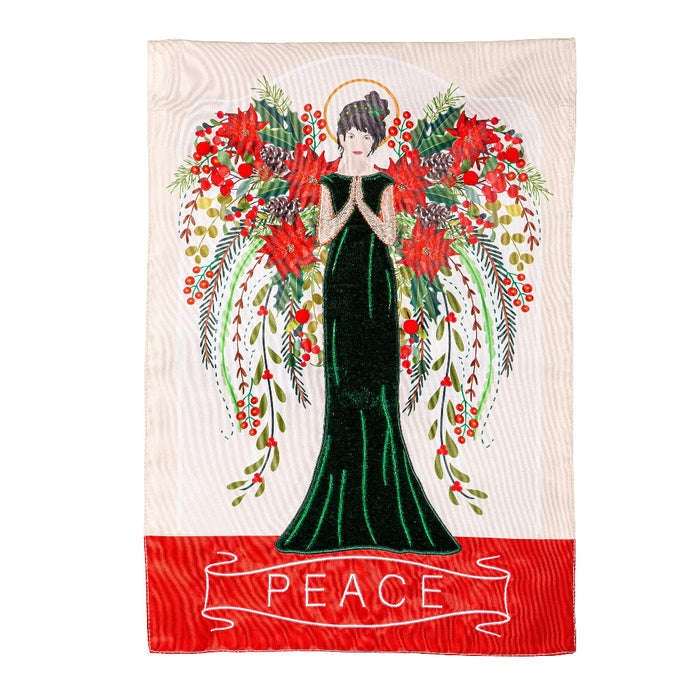 Floral Angel Applique Banner Flag