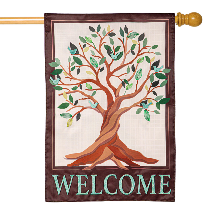 Tree of Life Applique Banner Flag