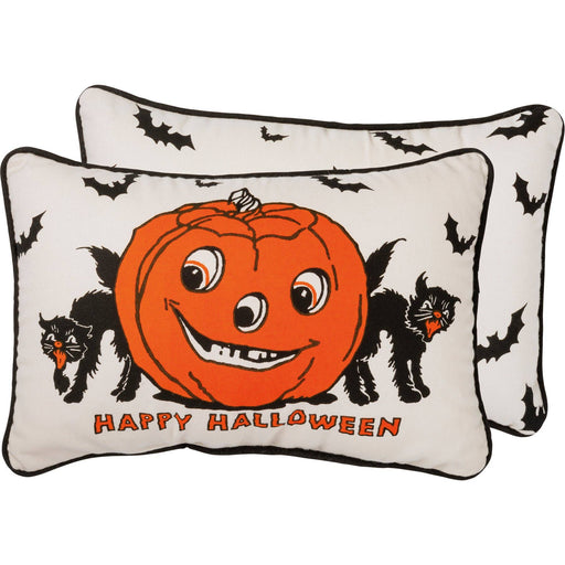 Happy Halloween Cat Vintage Pillow