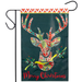 Patterned Reindeer Applique Garden Flag
