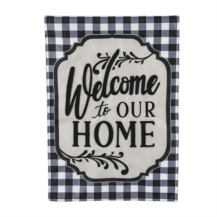 Classic Welcome to Our Home Applique Garden Flag