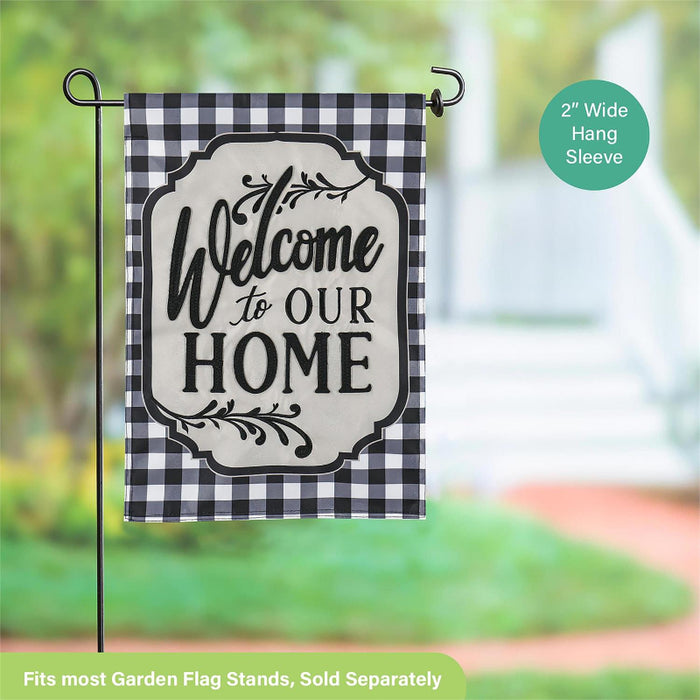 Classic Welcome to Our Home Applique Garden Flag
