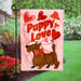 Puppy Love Applique Garden Flag