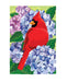 Red Cardinal and Hydrangeas Applique Garden Flag