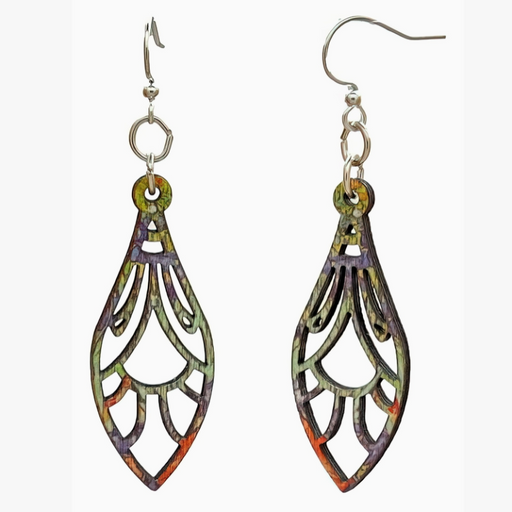 Van Gogh Iris Petal Wood Earrings