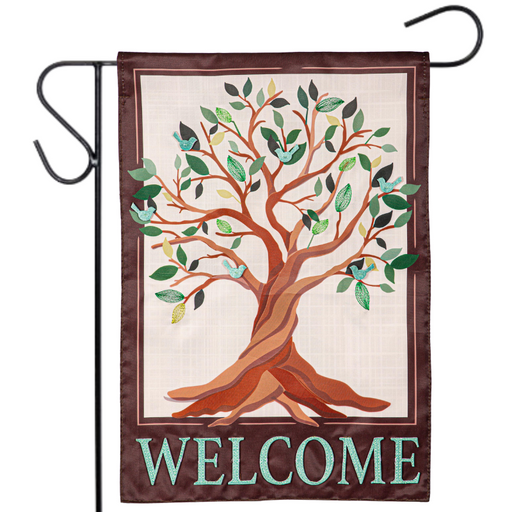 Tree of Life Applique Garden Flag