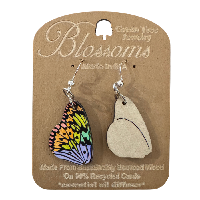 Brilliant Butterfly Wood Earrings