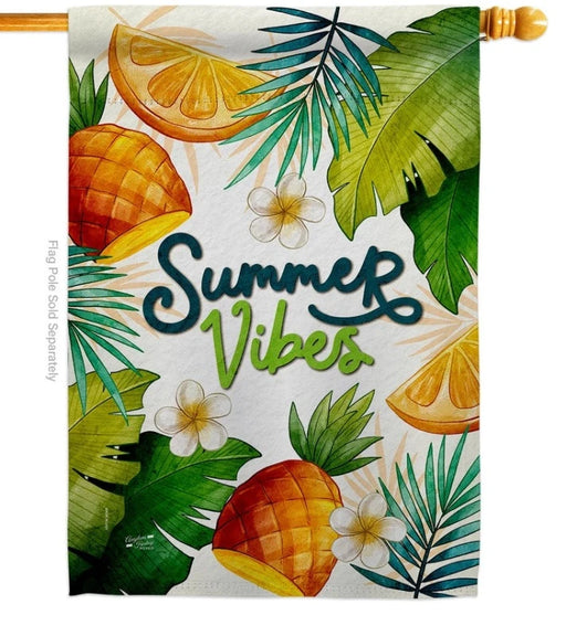 Tropical Summer Vibes Banner Flag