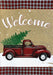 Winter Truck Burlap Banner Flag