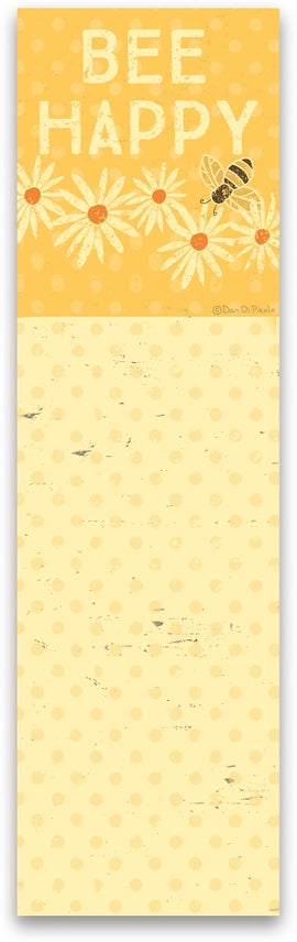 Bee Happy Yellow List Pad