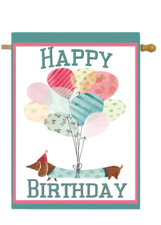 Birthday Dachshund Banner Flag