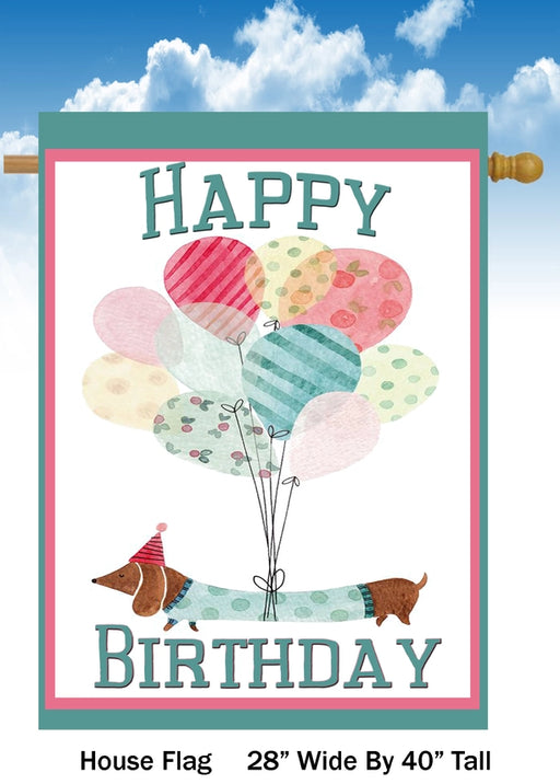 Birthday Dachshund Banner Flag