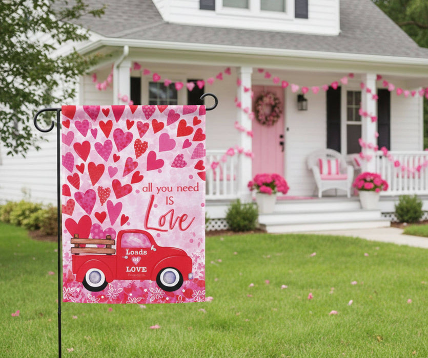 All You Need Is Love Truck Garden Flag