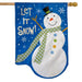 Let It Snow Snowman Applique Banner Flag