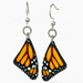 Monarch Butterfly Sleeping Wing Wood Earrings