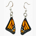 Monarch Butterfly Sleeping Wing Wood Earrings