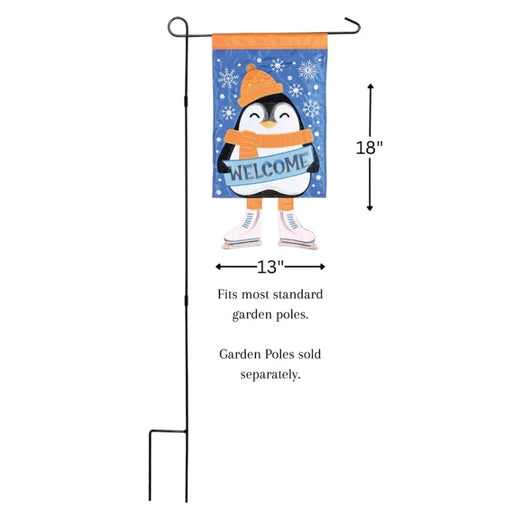 Penguin Welcome Crazy Legs Garden Flag