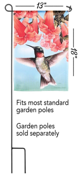 Hummingbird Orange Flowers Garden Flag