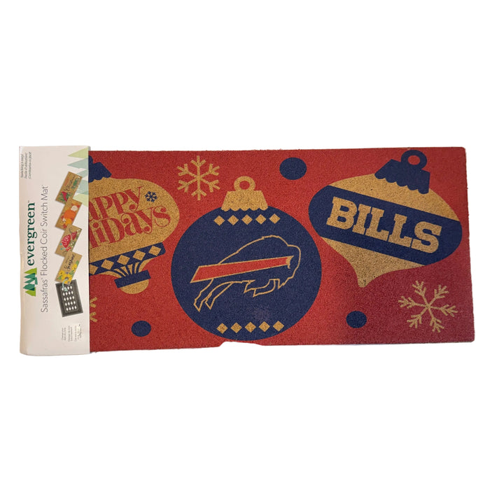 Buffalo Bills Holiday Flocked Sassafras Mini Switch Doormat Insert