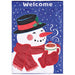 Hot Cocoa Snowman Welcome Garden Flag