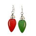Christmas Light Bulbs Wood Earrings
