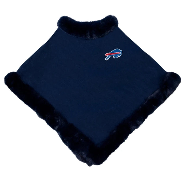 Buffalo Bills Fur Trim Warm Poncho