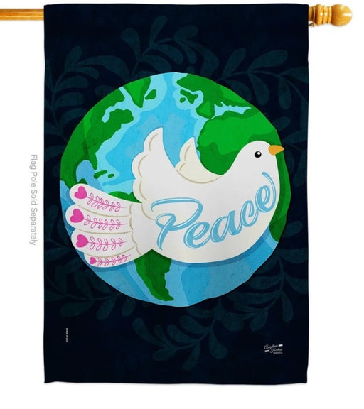 Peace Dove Earth Banner Flag