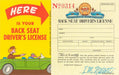 Backseat Driver's License Postcard