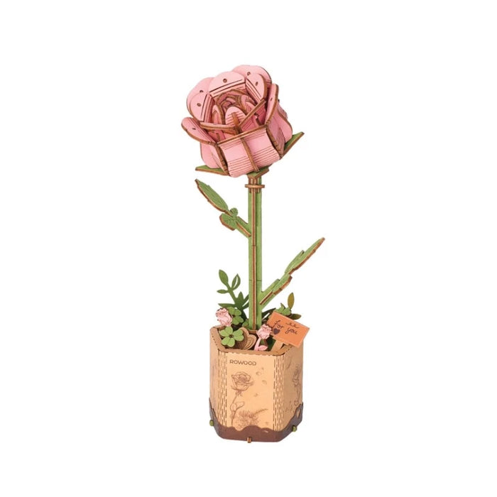 3D Wooden Pink Rose Puzzle