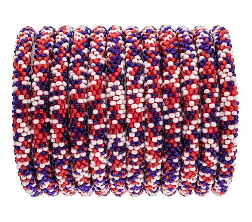 Roll-On® Beaded Bracelet - Speckled Red, White, and Blue