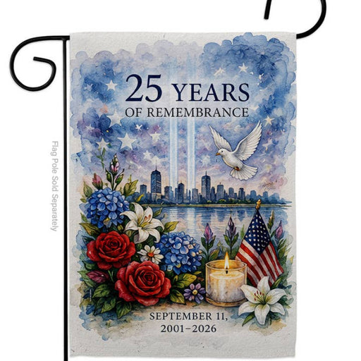 9/11 Memorial 25 Years of Remembrance Garden Flag