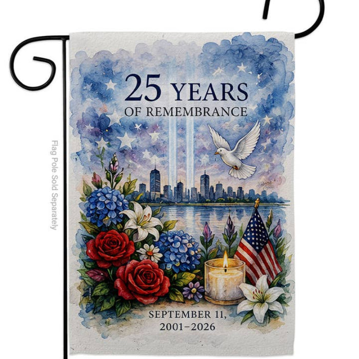 9/11 Memorial 25 Years of Remembrance Garden Flag