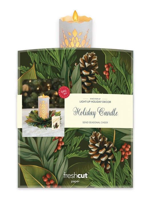 Holiday Light Up Candle Pop-Up Bouquet w/ Note Card