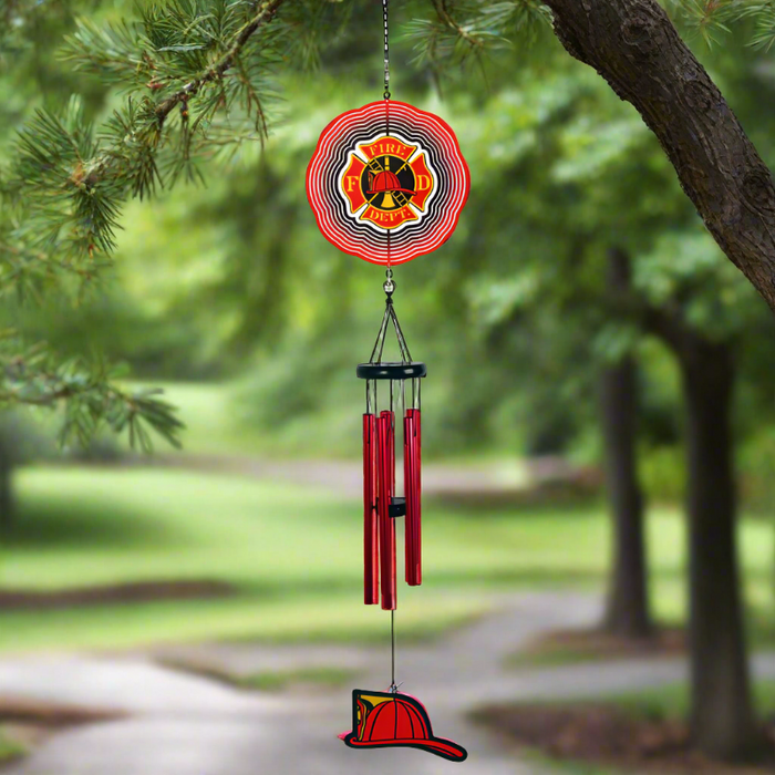 36" Fire Department Spinner Wind Chime