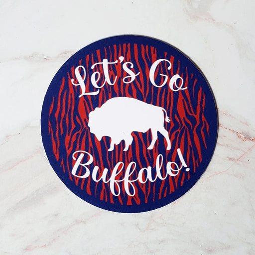 Let's Go Buffalo Zebra Magnet