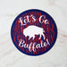 Let's Go Buffalo Zebra Magnet