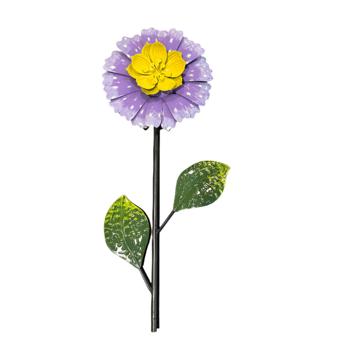 Dainty Purple Metal Small Flower Yard Stake