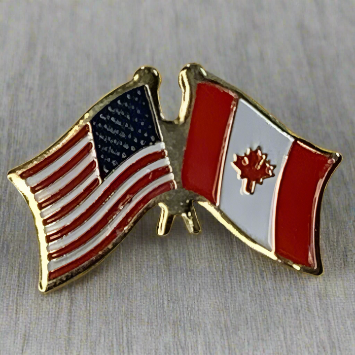 Canada/USA Dual Flags Lapel Pin 2025