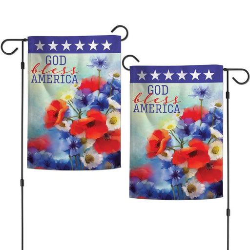 God Bless America Floral Garden Flag