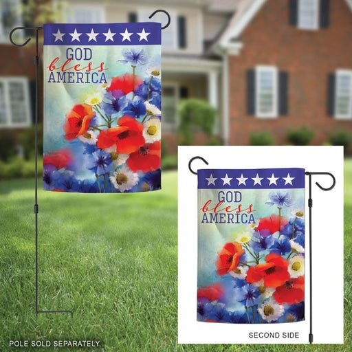 God Bless America Floral Garden Flag