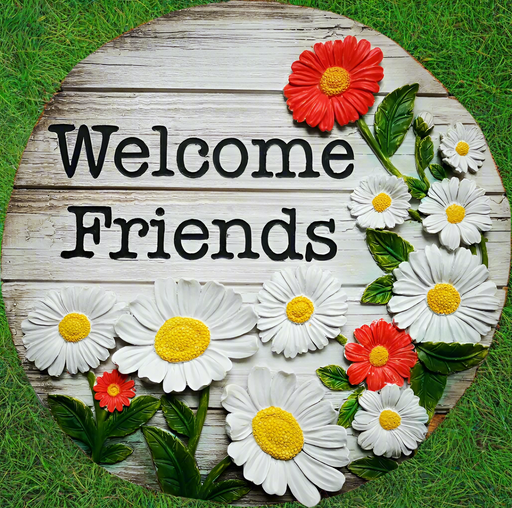 Welcome Friends Daisies Stepping Stone/Wall Decor